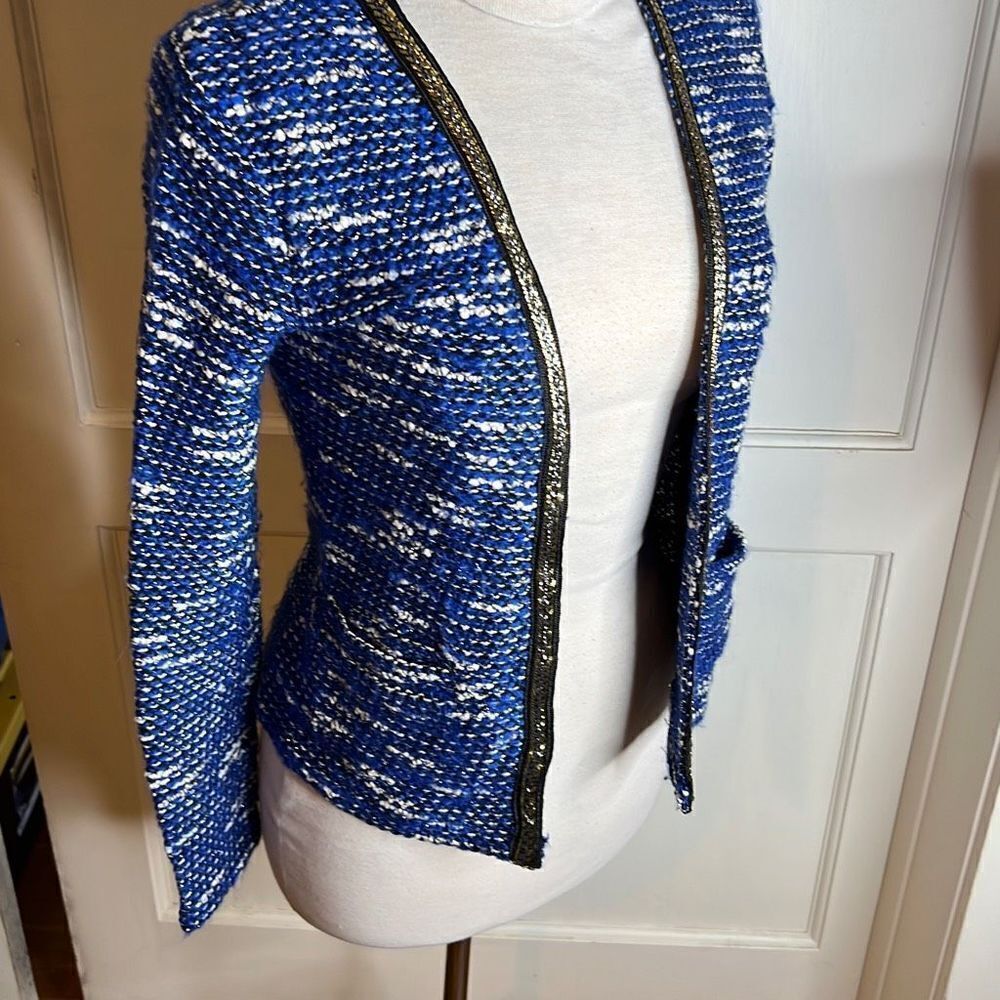 ❤️ASOS Tweed Open Front Cardigan Blue - Picture 2 of 6